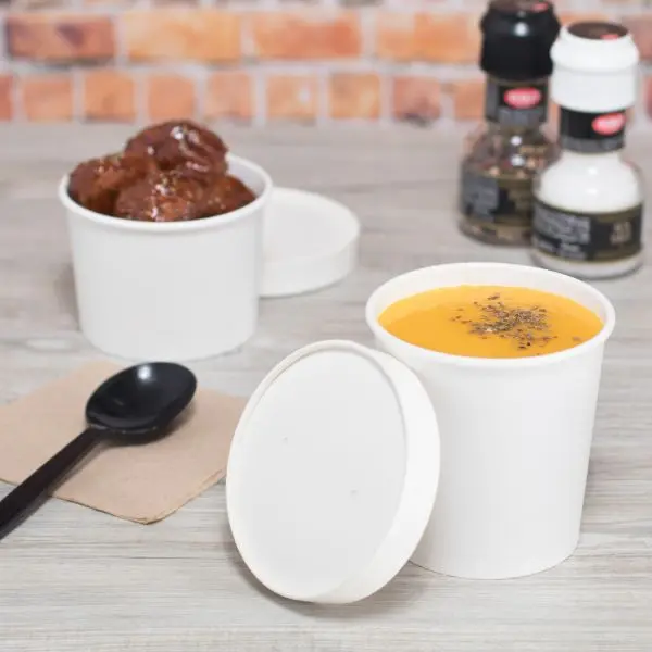 [1,000 ct] Paper Food Container Lids | 96 mm