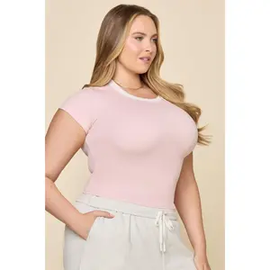 Call Me Baby Ringer Tee - Pink/White