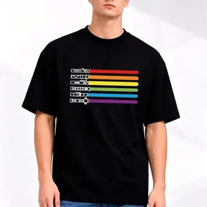 Rainbow Lightsaber Shirt, LGBT Shirt, Gay Pride Shirt Men, Rainbow Pride Gift, Lesbian Shirt, Be Kind Shirt, LGBT Pride Gift, Love is Love Printed in USA