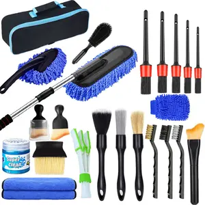 Professional Car Detailing Kit, Multifunctional Car Cleaning Kit with a Variety of High Quality Soft-bristle Detailing Brush Set for Cleaning All Car Parts, Interior, Exterior, Wheels and Dashboard