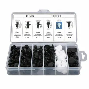 100pcs Retainer Clips Body Bumper Rivet Retainer Trim Molding Push Pin Clip