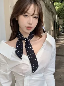 High-End Polka Dot Scarf, Versatile Lightweight Accessory, Korean Lazy Style, Perfect Gift with Box, Christmas/halloween/birthday