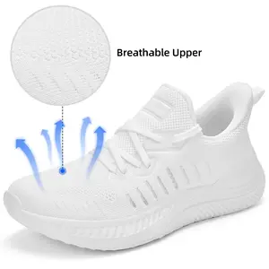 Wide Walking Shoes for Men Slip On Mens Running Shoes Tennis Shoes Lightweight Breathable Walking Sneakers Workout Gym Wide Sneakers sport shoe white  kicks Four Seasons Outdoor Sneakers