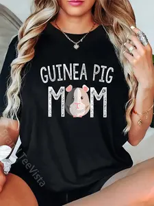 100% Cotton Unisex Guinea Pig Mom Guinea Pig Lover Gifts Mama Mother T-Shirt