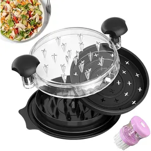 Chicken Shredder with Partition, Large Rotary Chicken Shredder, , Visible Non-Slip Shredder, Suitable for Cooked Meats such as Pork, Beef, and Chicken Breast, Black