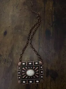 Western Ivory Stone Statement Necklace Vintage Boho Cowgirl Jewelry