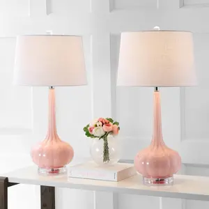 JONATHAN Y Bette Glass Teardrop LED Table Lamp , for bedroom, living room, foyer, hallways, dining room, dorms