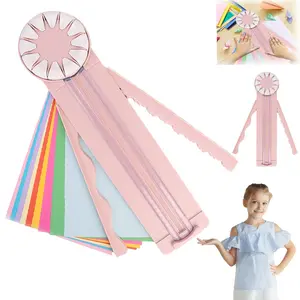 12 in 1 Edge Cutter, Rolling Paper Cutter with 12 Cutting Types, Multifunctional Paper Cutter Machine with Measurements for Scrapbooking (Pink)