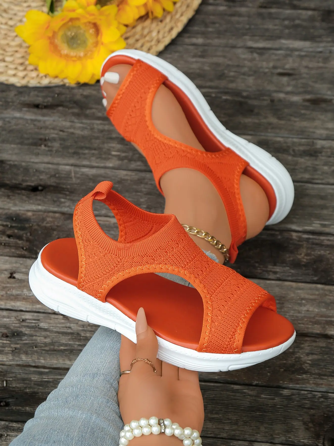 Comfortable Women's Casual Wedge Sandals, Fashionable Wedge Shoes, Mesh Upper, Metal Buckle Ankle Strap, Open Toe, Soft Sole, Anti-Slip, Breathable, Daily Fashion Footwear, Daily Commute Summer Shoes