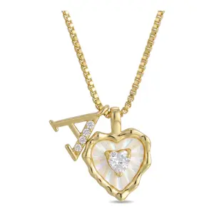 Copper Heart Initial DIY Jewelry Charms, Micro Pave Hip Hop Letter Pendants, Matching Titanium Steel Chains for European & American Style Accessories