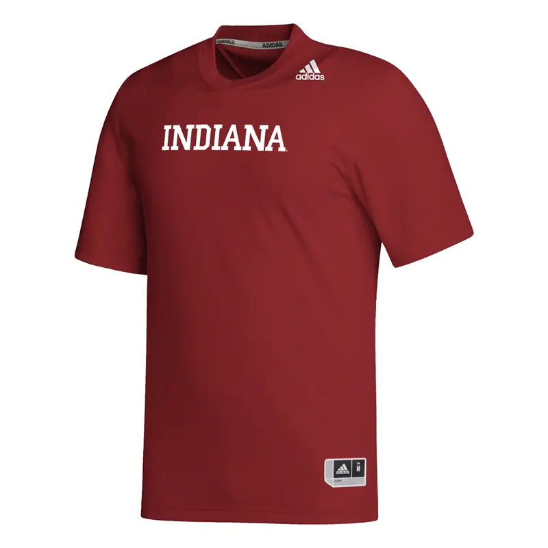 adidas Mens Indiana Hoosiers Crew Neck Short Sleeve Football Casual Tops Casual - Red