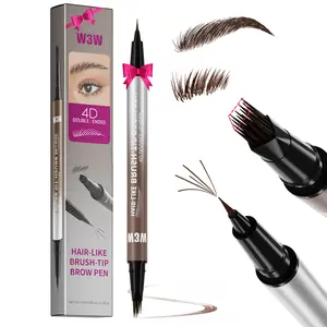 W3W Microblade Eyebrow Pen Cosmetic - 2-in-1 Normal Makeup Single Item, Square Tip Water-Resistant, Smudge-Proof, Transferproof Eyebrow Pencils with Long-Lasting Wear