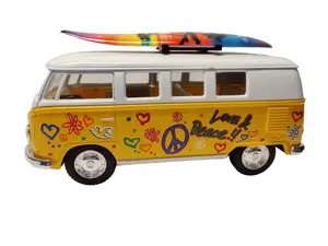 KINSMART 1:32 SCALE MODEL 1962 VW CLASSIC BUS W/SURFBOARD diecast