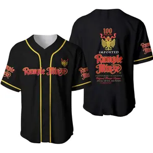 Rumple Minze Black and White Baseball Jersey -  Fashion Top - Perfect for Spirit Wear and Casual Outings