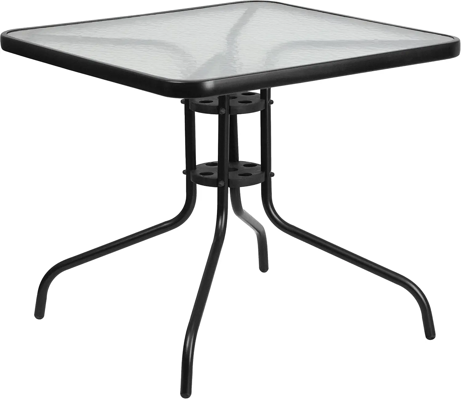 31.5 in Metal Square Table| Tempered Glass