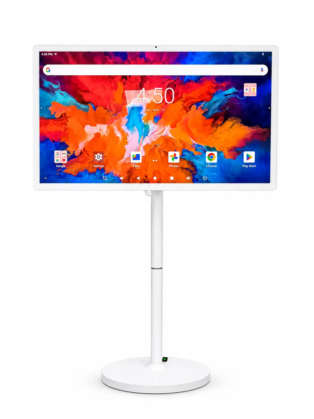 27 Inch Portable Smart TV, Battery Powered Rolling TV Stand, No Outlet Needed Cordless Android Touchscreen Display, Smart Home Gadget for Bedroom Kitchen Patio Office RV Camping, Great for Elderly & Seniors, Rechargeable Wireless Roll-Around TV on wheels