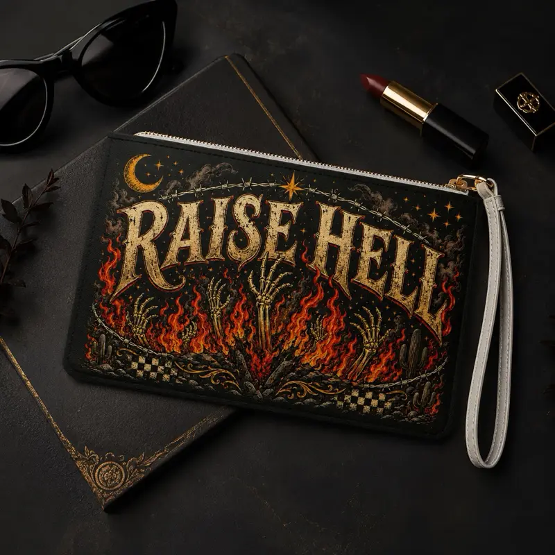 Raise Hell Halloween Wristlet Clutch