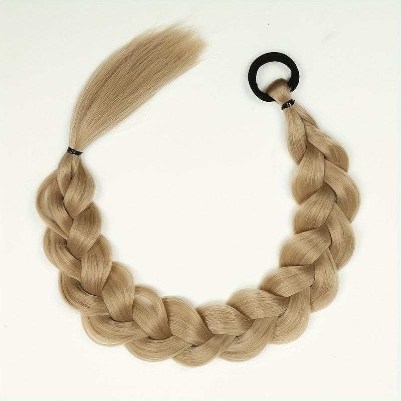 Flexible Braided Wig Headband | Long Straight Hairpiece for Updos & Half Styles | Reusable Fashion Hair Accessory