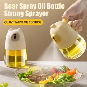 300ml Bear Glass Oil Sprayer Olive Oil Spray Bottle Vinegar Spritzer Sprayer Refillable Oil Dispenser For Kitchen BBQ Cooking