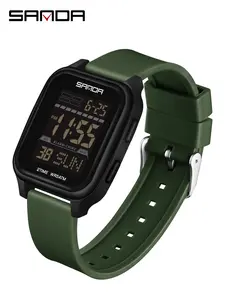 Rectangle Design Mens Lady Digital Watches Waterproof, Brand Sports Watch For Men Women, Casual Business Wristwatch, Multifunctional Wristwatch, Alarm Clock/Date/Week/Stopwatch/LED Backlight Neutral Watch Holiday Birthday Gifts