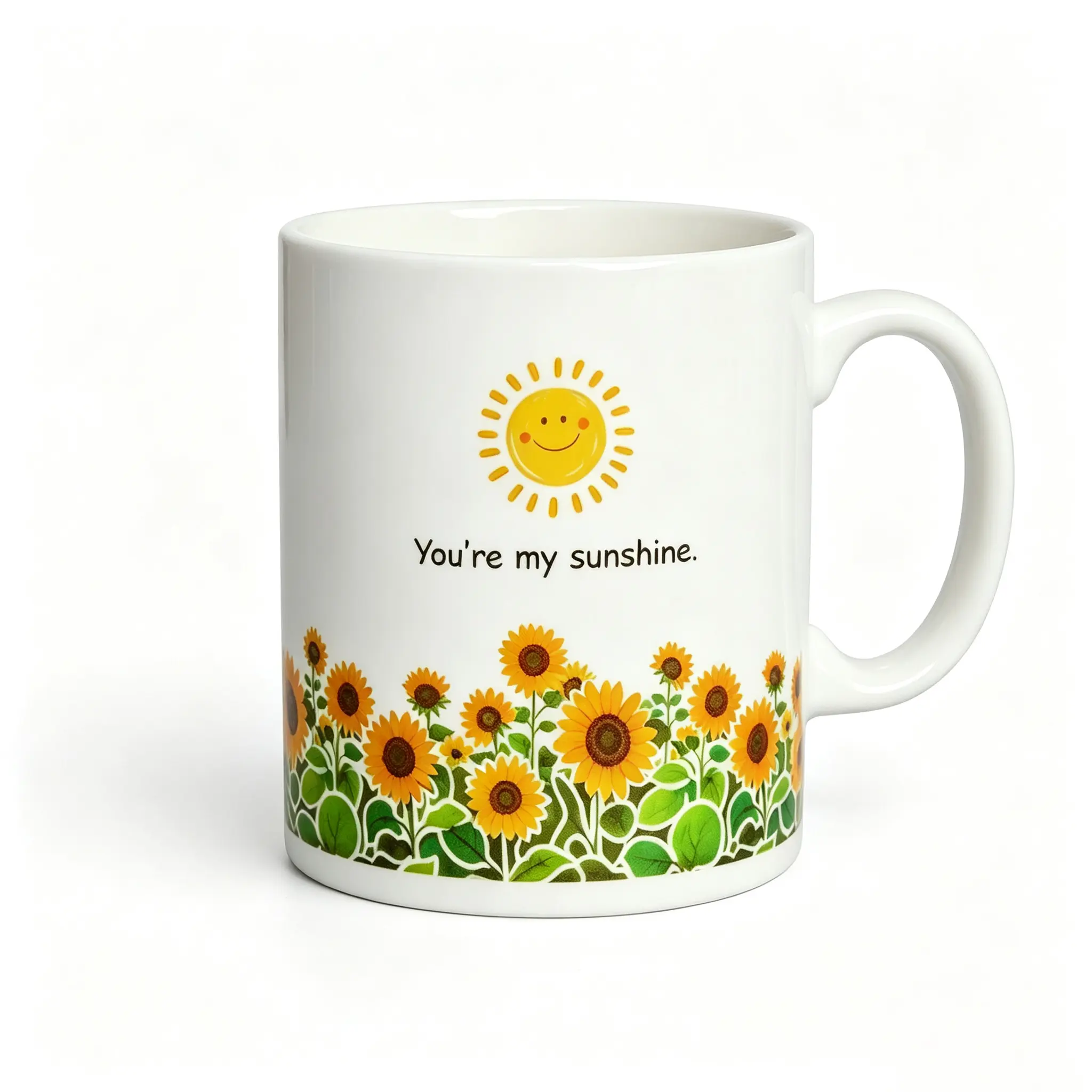 12oz Printed Sunflower Heat Reactive Color Changing Ceramic Coffee Mug-Cup, Washable Kitchen Drinkware, Holiday Gift for Best Friends