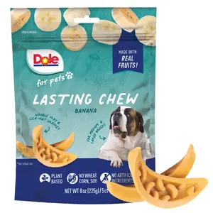 Dole for Pets Freshly Fetched Lasting Chew, Banana Flavor Dog Treats - Flavored with Real Fruit, No Wheat, Corn, Soy, Artificial Flavors, Colors, Preservatives, or Animal Products, 8 Oz, 5 Count