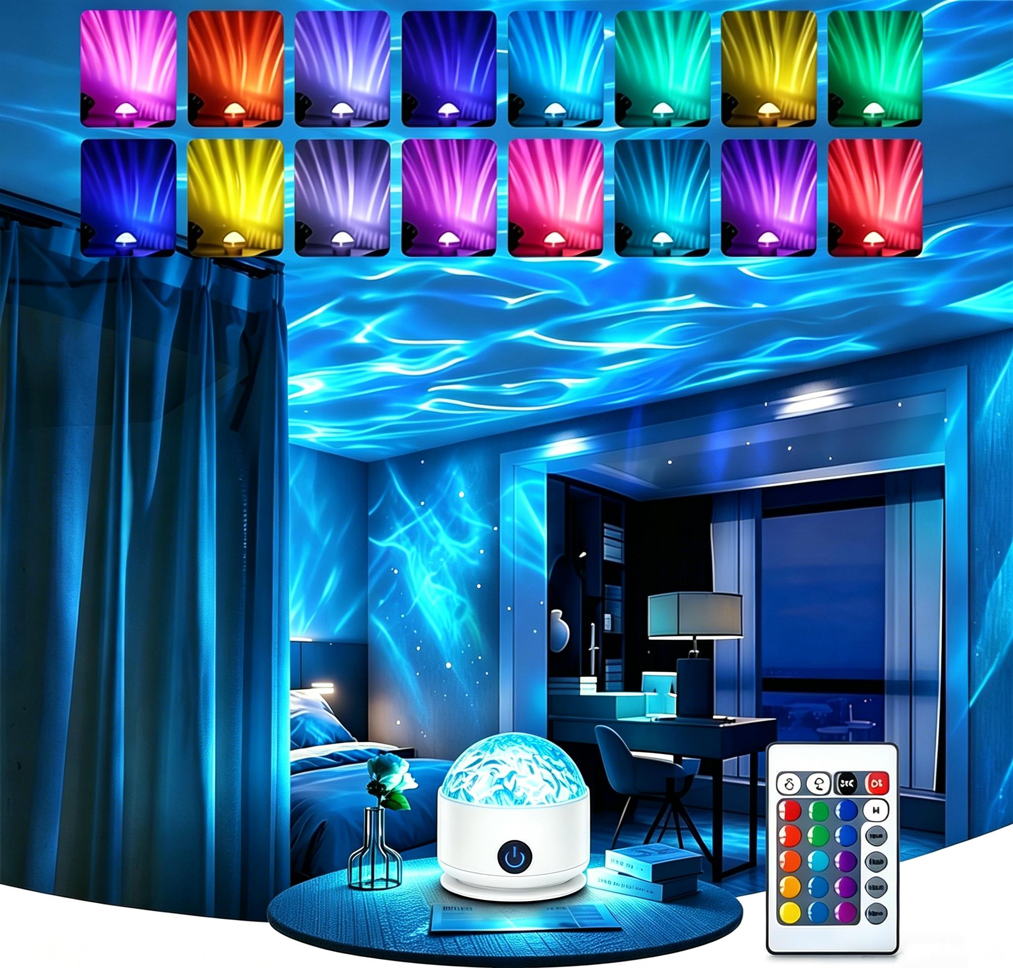 3-in-1 LED Aurora Starry Projector Lamp - Remote, Rechargeable, 16 Color Changing, USB-Powered, Space-Themed with Aurora, Water Ripple & Sky Effects, Bedroom, Gaming Room Ambient Decorative Light 3-in-1 LED Aurora Starry Projector Lamp - Remote, Rechargeable, 16 Color Changing, USB-Powered, Space-Themed with Aurora, Water Ripple & Sky Effects, Bedroom, Gaming Room Ambient Decorative Light