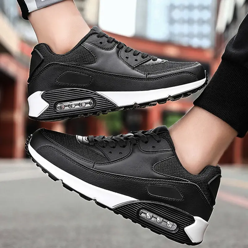 Men's Air Cushion Outdoor Low Top Sneakers, Comfortable and Durable Casual PU Leather Shoes, Ideal for Active Lifestyle, New Fashionable Sneakers, Casual Sneaker Trainer