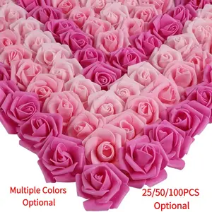 Artificial Rose Flower Heads Real Looking,Stemless Rose Artificial Flower Heads,DIY Real Touch 3D Artificial Foam Rose Head Without Stem for Wedding Party Home Decoration,Fake Roses Flowers Foam Blush Roses for DIY Wedding Centerpieces Party Baby Shower B