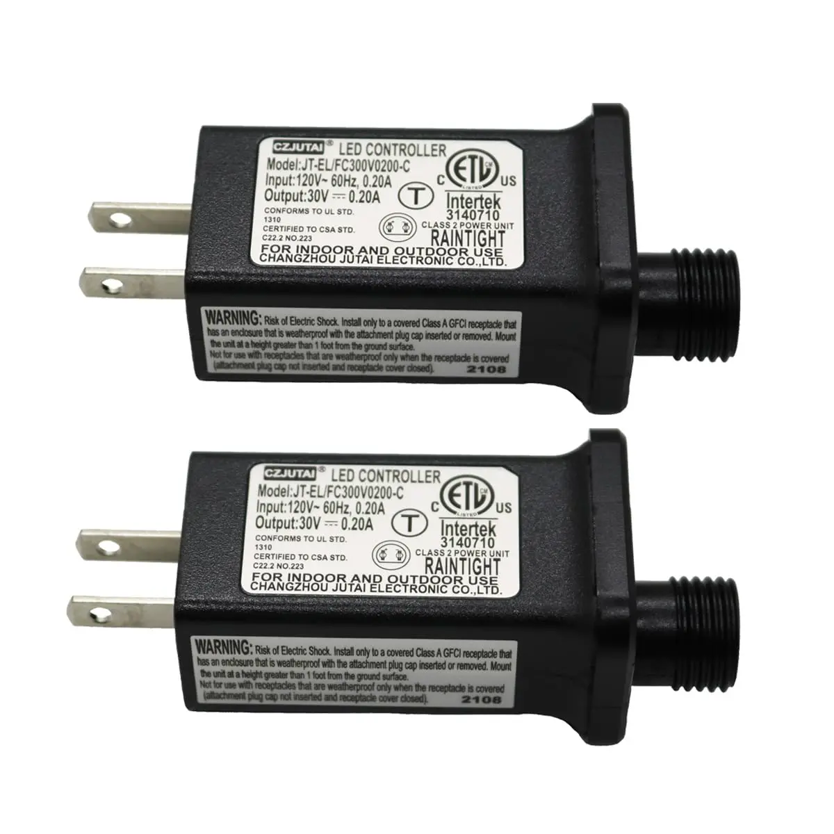 2 count 8 Mode Light LED Transformer 30V LED Controller Class 2 Power ,Transformer  Plug Adapter  for String Light, not Fit 8 Mode with Control Box and 1 Mode String Light