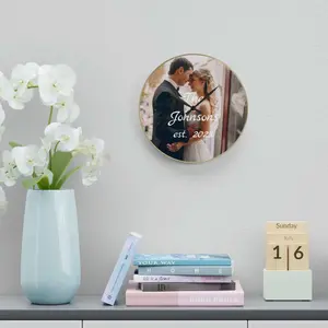 Customized Wall Clocks: Add Your Own Image & Text, Round or Square