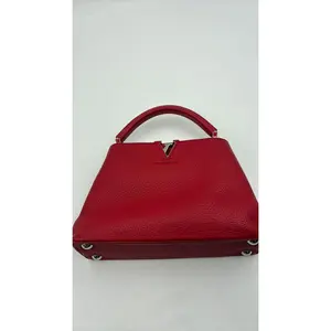 Pre-owned Louis Vuitton Leather Luxury Bags & Accessories Capucines Top Handle Shoulderbag, Red Date Code: SP0126