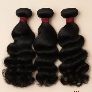 Lush Wave Human Hair Bundles - Natural Black, Soft & Voluminous, Perfect for Everyday Wear