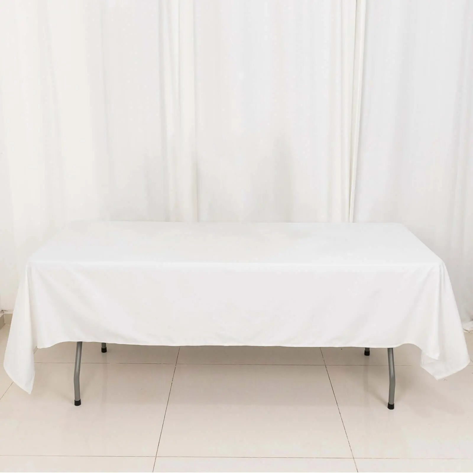 100% Cotton Oblong Plain Tablecloth - 60"x102" White, Soft Breathable Washable Portable Outdoor Safe Table Cover for Birthday, Outdoor Furniture Tables