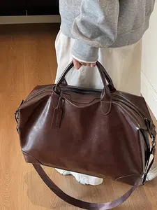 Soft Leather Luggage Bag Large Capacity Fitness Backpack Durable Travel Bag Short Trip Business Travel Luggage Bag 2026 New