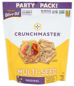 Crunchmaster Original Multi-Seed Crackers Party Pack 9oz - Gluten-Free Non-GMO Sesame Quinoa Flax Millet Snack