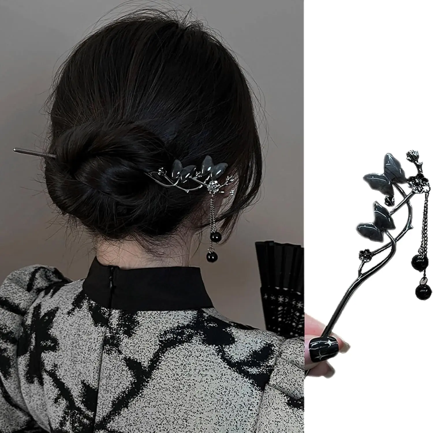Vintage Butterfly Moon Flower Chinese Hair Sticks 6 Pcs  display picture 1