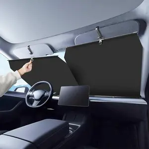 Improved Vehicle Windshield Heat Protection, Retractable Sun Visor & Multi-Function UV Blocking Bracket Shield, Car Accessories