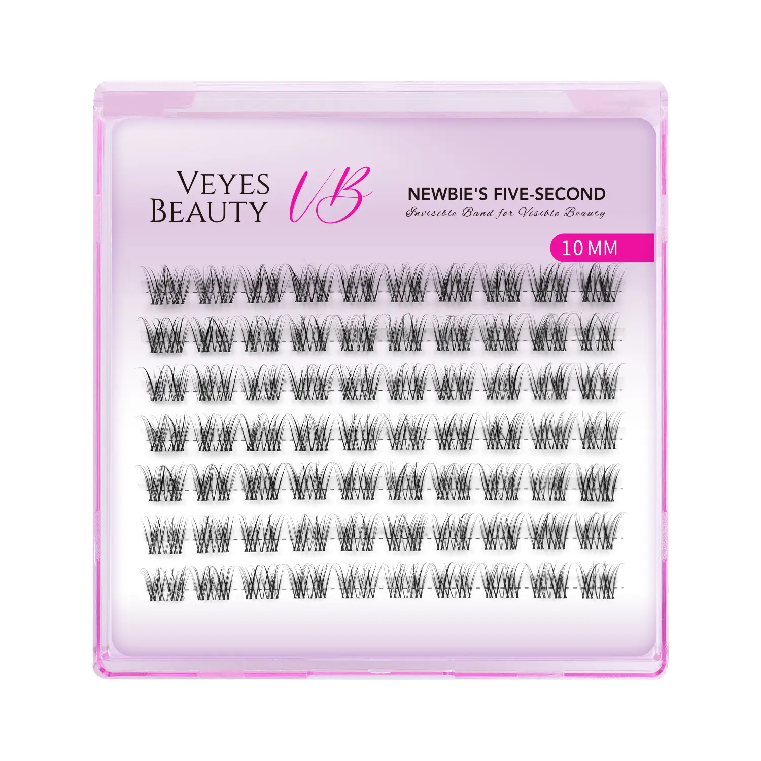 VEYESBEAUTY Aliva Natural Wispy Soft Individual False Lashes Clusters, DIY Thin Invisible Band Makeup Lash Tray for Self-Application, Natural Wispy Lashes,sunscreen