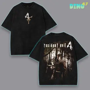 Resident Evil 4 Horror game Graphic T-Shirt Hoodie Vintage Washed Oversized Sweatshirt Tank Top Streetwear Menswear Gift for game fans