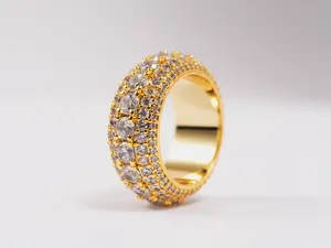 【JIKU】Viral Stackable Cubic Zirconia  Copper Ring | Full Sparkle & Slim Fingers