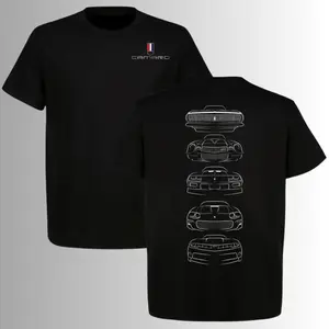Camaro Generations Evolution Muscle Car T-Shirt, 2 Sides, Chevy Enthusiast Graphic Tee