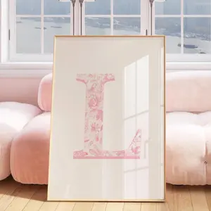 Custom Letter Print For Bedroom Blue Monogram Poster Gift For Daughter Son Personalized Initial Dorm Wall Art Coastal Room Decor