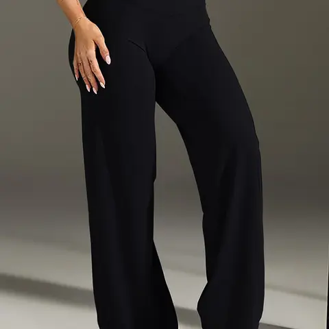 High Waist Straight Leg Yoga Pants for Women, Loose Fit, Breathable Summer Pants, Breathable Fitness & Outdoor Sports Trousers, All-Season Comfortable Athleisure Casual Wear, Casual Style Bottoms