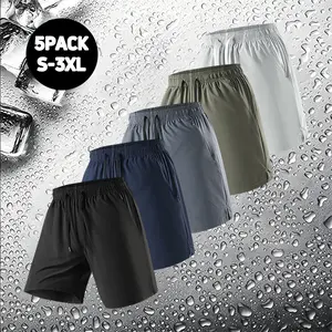 Men’s 5-Pack 5-Inch Fitness Shorts — Quick-Dry, Breathable Running Shorts with Zipper Pockets, Suitable for Summer Outdoor Workouts and Summer Vibe Menswear Tropical