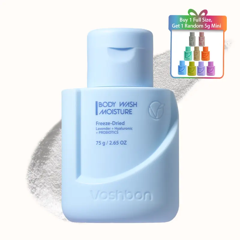 Voshbon Moisture Freeze-Dried Body Wash | Hydrating Probiotic Cleanser for Dry Skin | Travel Essentials TSA Approved | Deep Moisturizing & Soft Skin
