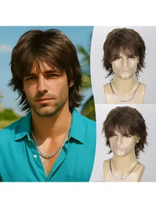 Men's Short Wig, Fashionable Basic Synthetic Fiber Wig for Daily Wear, Theme Events, Role Play, Costume Parties, Holiday Gift