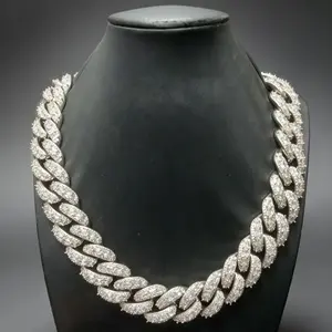 9032  Chunky Full Iced Cuban Link Chain | Blinged-Out Thick Statement Necklace for Hip Hop Streetwear Vibe