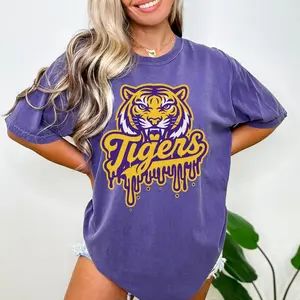 Purple Gold Louisiana Tigers Shirt, Geaux Tigers T-Shirt, College Game Day Tee, Baton Rouge Louisiana Shirt,  Football Tee