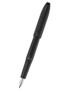 Prism Obsidian Black Resin with  Polished Chrome Stainless Steel Fine Nib Fountain Pen